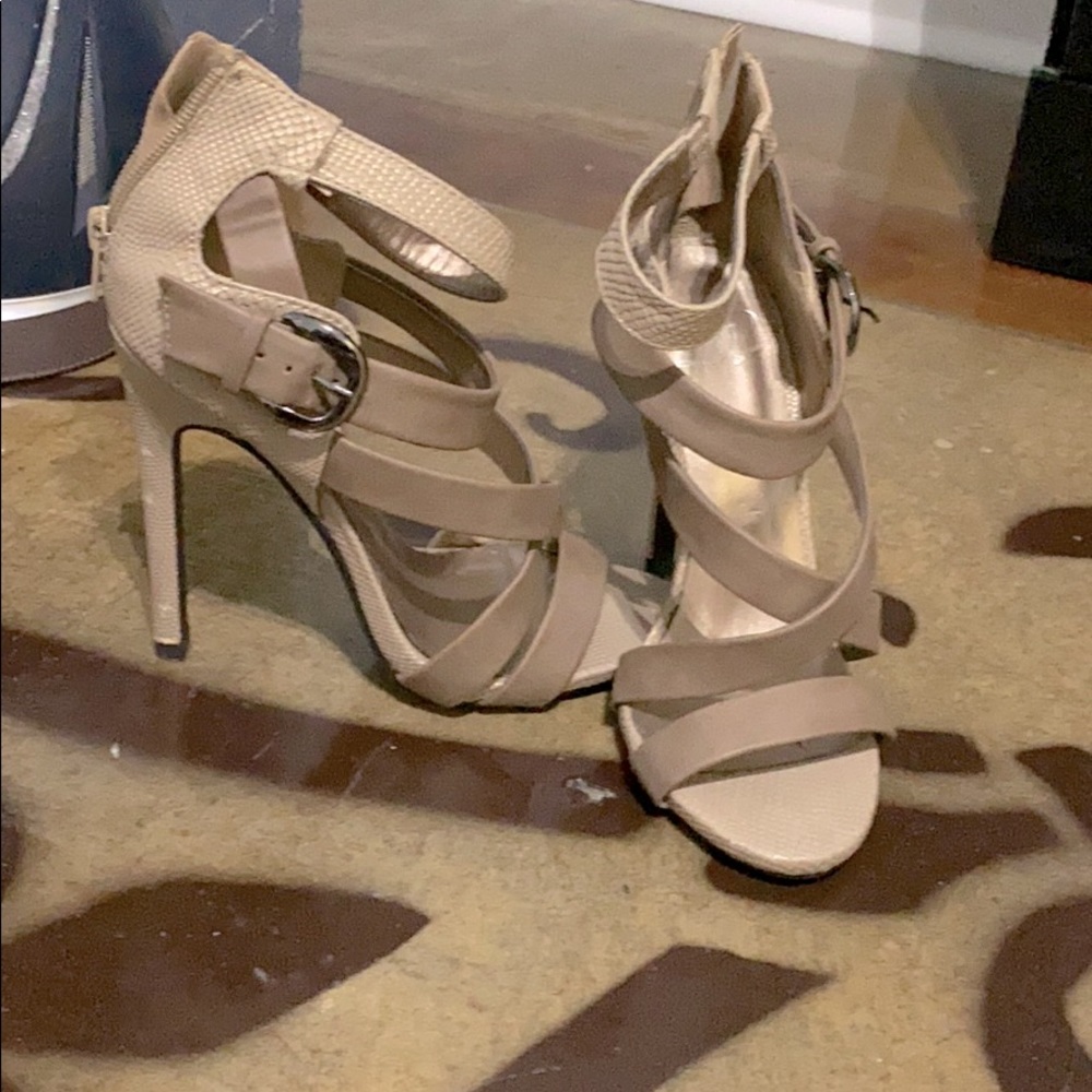 Snakeskin print heels